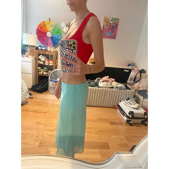 Touch9 Midi Skirt Teal - Picture 2 of 3